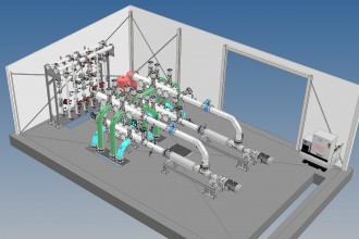 Sala tecnica con sistema di pompaggio